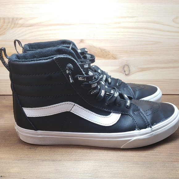 leather black vans size 5